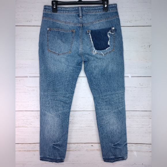 Pilcro The Heritage Boyfriend Straight Leg Denim Blue Jeans - Picture 5 of 14
